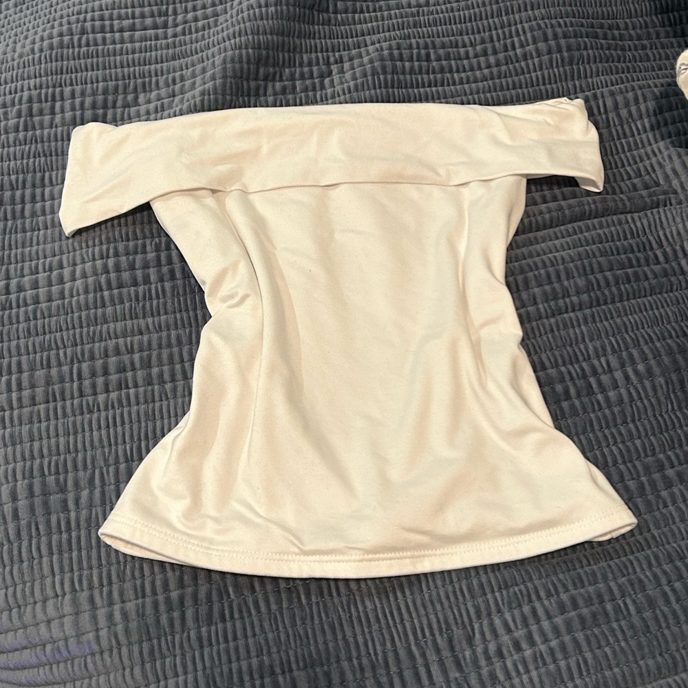 Blush Off-Shoulder Cream Tunic